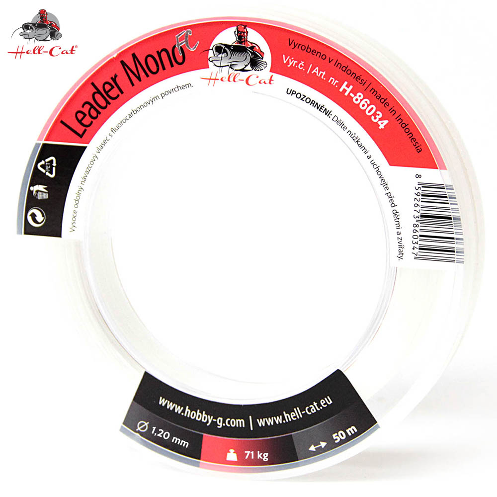 Návazcový vlasec Hell-Cat Leader Mono FC 50m 0,90mm 48kg