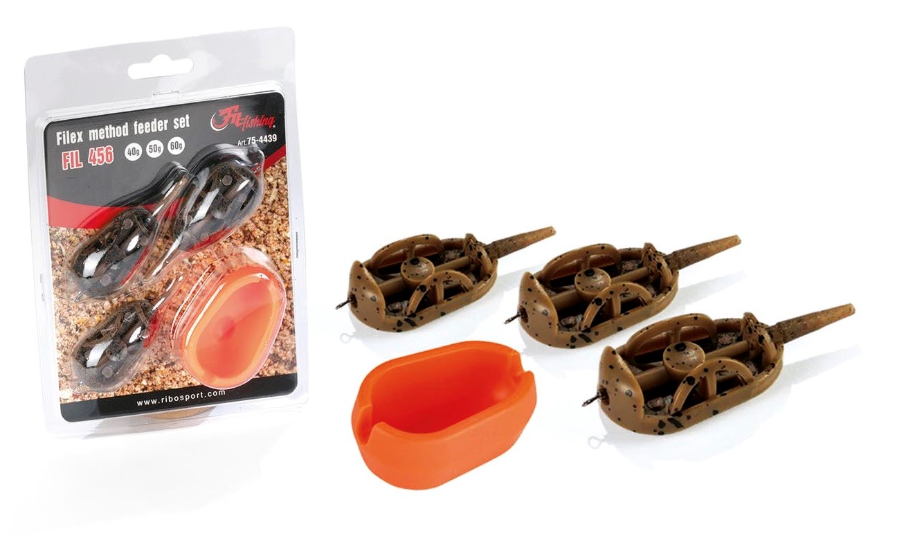 Set krmítek Filfishing Filex Method Feeder 40,50,60 g + formička