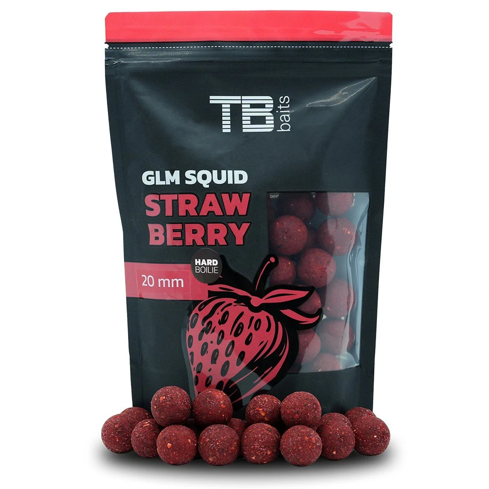 Hard boilie TB Baits GLM Squid Strawberry 250g 24mm