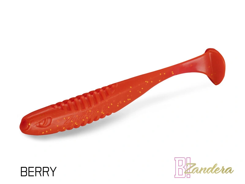Umělá nástraha Delphin ZANDERA UVs 5ks 10cm BERRY