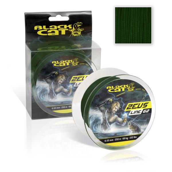 Šňůra Black Cat Zeus Line G2 zelená 400m 0,38mm 37kg