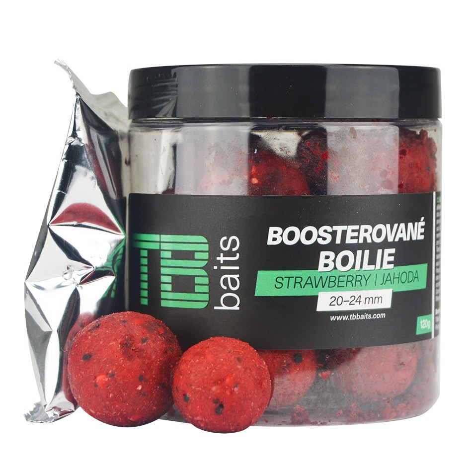 Boosterované boilie TB Baits Strawberry 120g 20+24mm