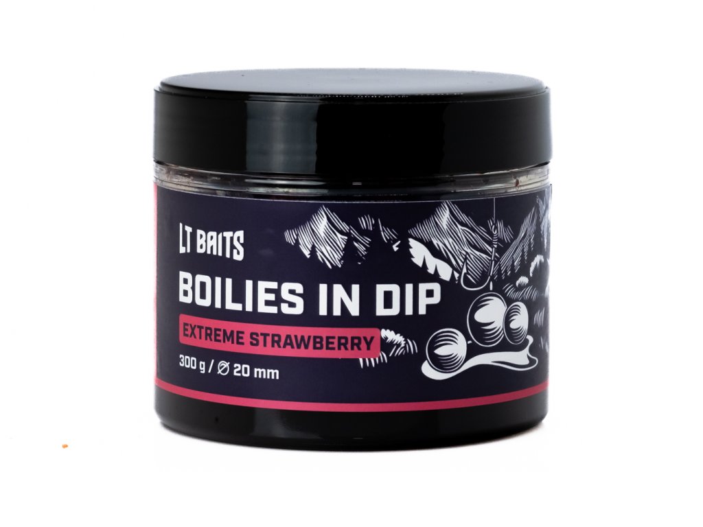 Boilies v dipu LT Baits Extreme Strawberry 300g 24mm