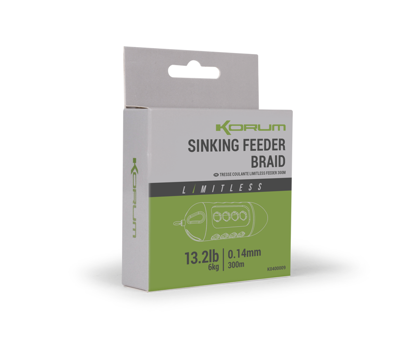 Šňůra Korum Limitless Sinking Feeder Braid 300m 0,14mm 6kg