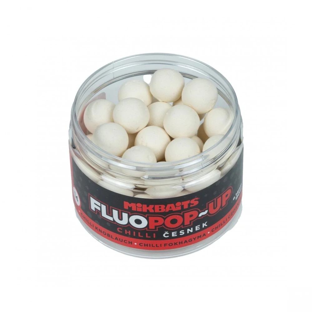 Plovoucí boilie Mikbaits Fluo Pop-Up Chilli Česnek 150ml 14mm