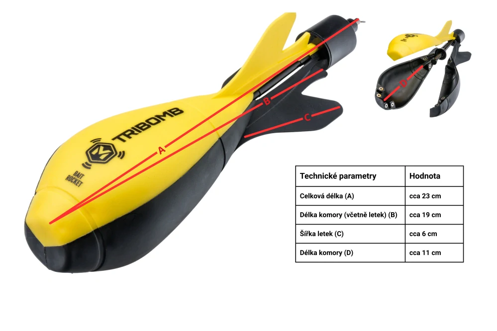 Vnadící raketa Mivardi Tribomb Bait Rocket