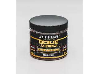 Boilie v dipu JetFish Premium Clasicc 200ml 20mm Squid/Krill