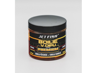 Boilie v dipu JetFish Premium Clasicc 200ml 20mm Chilli/Česnek