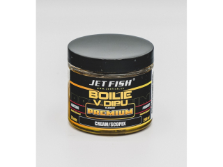 Boilie v dipu JetFish Premium Clasicc 200ml 20mm Cream/Scopex