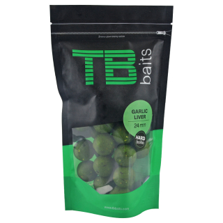 Hard boilie TB Baits Garlic Liver 250g 24mm