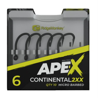 Háčky RidgeMonkey Ape-X Continental 2XX Barbed #6 10ks