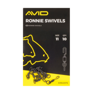 Obratlíky Avid Carp Outline Ronnie Swivels #11 10ks