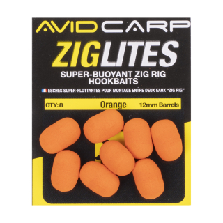 Umělá nástraha Avid Carp Zig Lites 12mm Barrels Orange