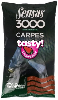 Vnadící směs Sensas 3000 Carpes Tasty Strawberry (kapr jahoda) 1kg