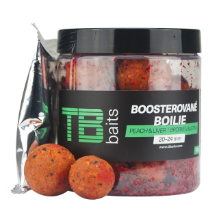 Boosterované boilie TB Baits Peach Liver 120g 20+24mm
