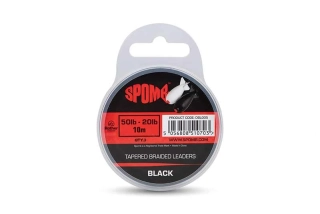 Ujímaný šokový návazec Spomb Tapered Braided Leader Black 3x10m 0,38/0,20mm
