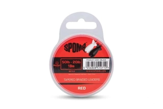 Ujímaný šokový návazec Spomb Tapered Braided Leader Red 3x10m 0,38/0,20mm