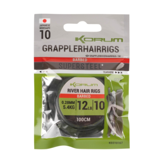 Návazce Korum Grappler River Hair Rigs 1m 0,28mm #10