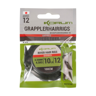 Návazce Korum Grappler River Hair Rigs 1m 0,26mm #12