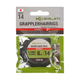 Návazce Korum Grappler River Hair Rigs 1m 0,23mm #14
