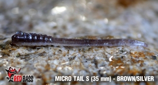 Gumová nástraha REDBASS Micro Tail S 35mm Brown/Silver