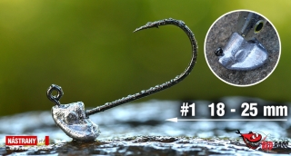 Jigová hlavička REDBASS StandUp Pro Sickle 5ks #1 5g