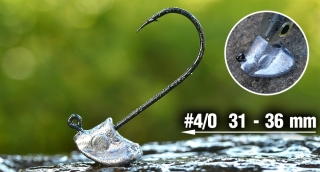 Jigová hlavička REDBASS StandUp Pro Sickle 5ks #4/0 10g
