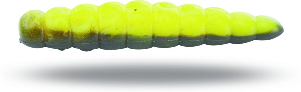 Gumová nástraha Magic Trout B-Maggot Česnek 2,5cm 10ks žlutá/černá