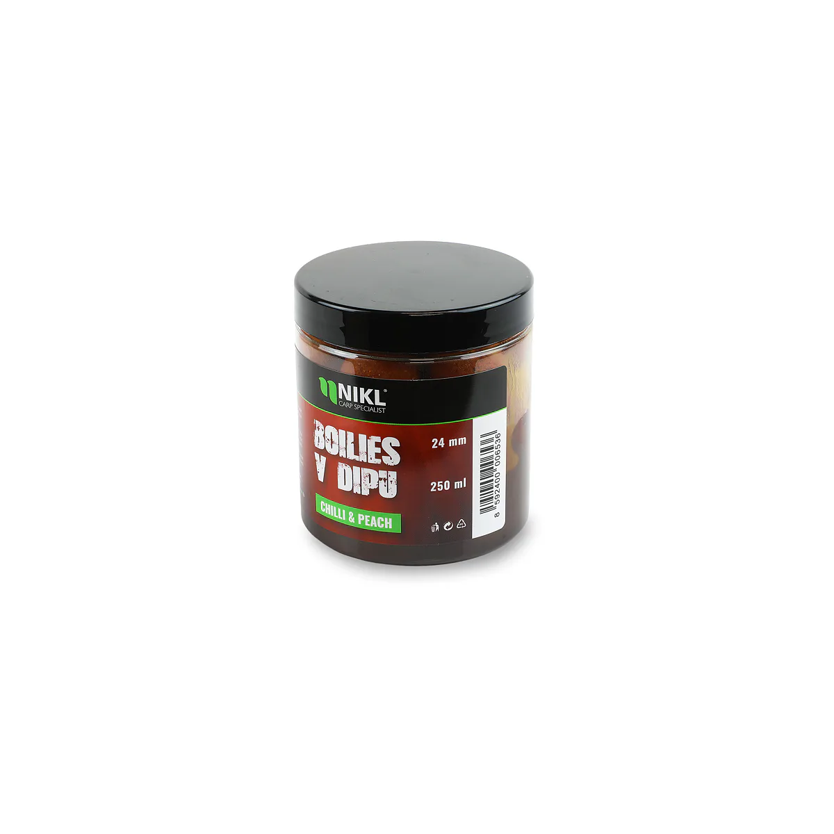 Boilies v dipu NIKL Chilli & Peach 20mm 250g