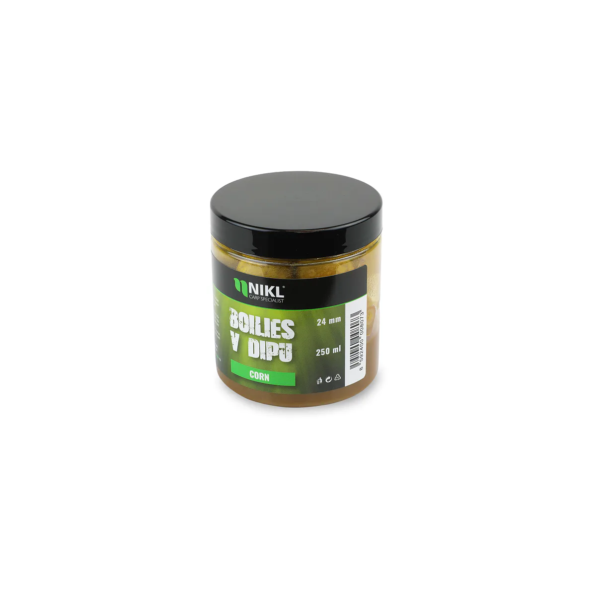 Boilies v dipu NIKL Corn 20mm 250ml