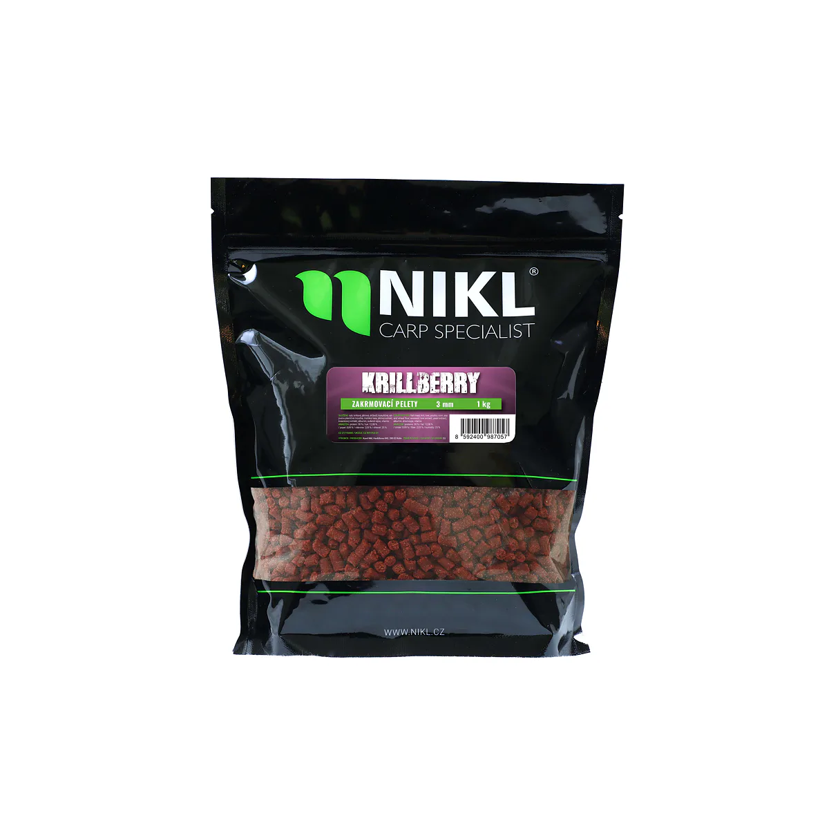 Pelety NIKL KrillBerry 18mm s dírkou 1kg