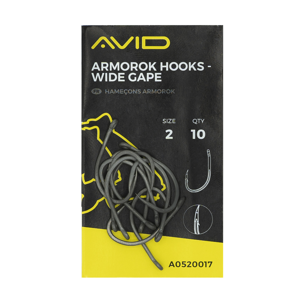 Háčky Avid Carp Armorok Wide Gape Barbed 10ks #8