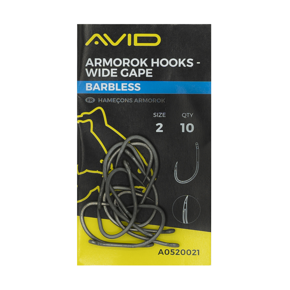 Háčky Avid Carp Armorok Wide Gape Barbless 10ks #8