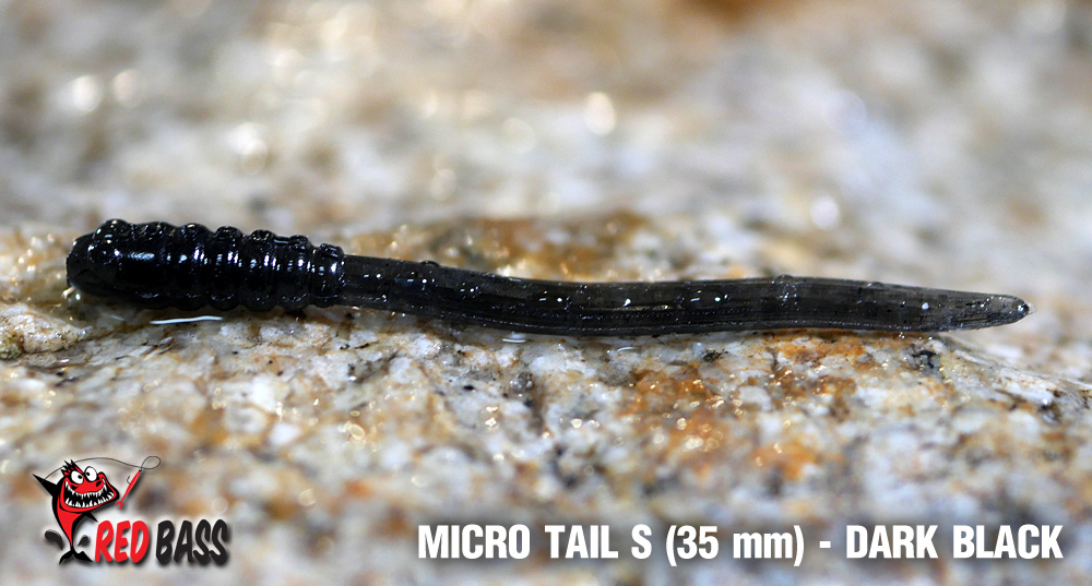 Gumová nástraha REDBASS Micro Tail S 35mm Dark Black