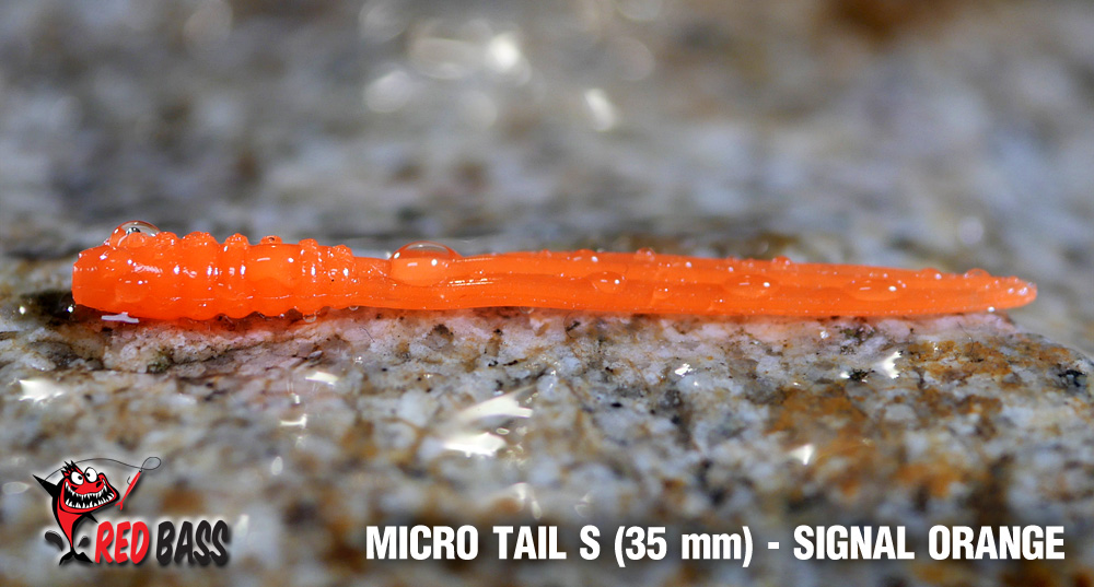 Gumová nástraha REDBASS Micro Tail S 35mm Signal Orange UV