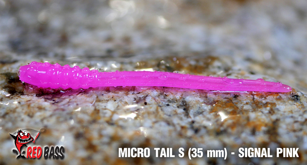 Gumová nástraha REDBASS Micro Tail S 35mm Signal Pink UV