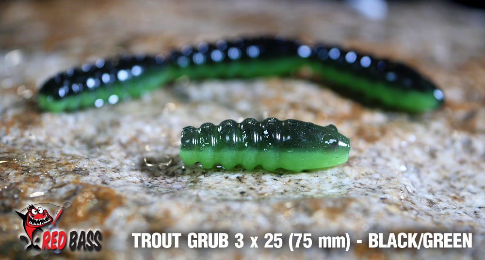 Larva REDBASS Trout Grub L 3x25mm Black/Green