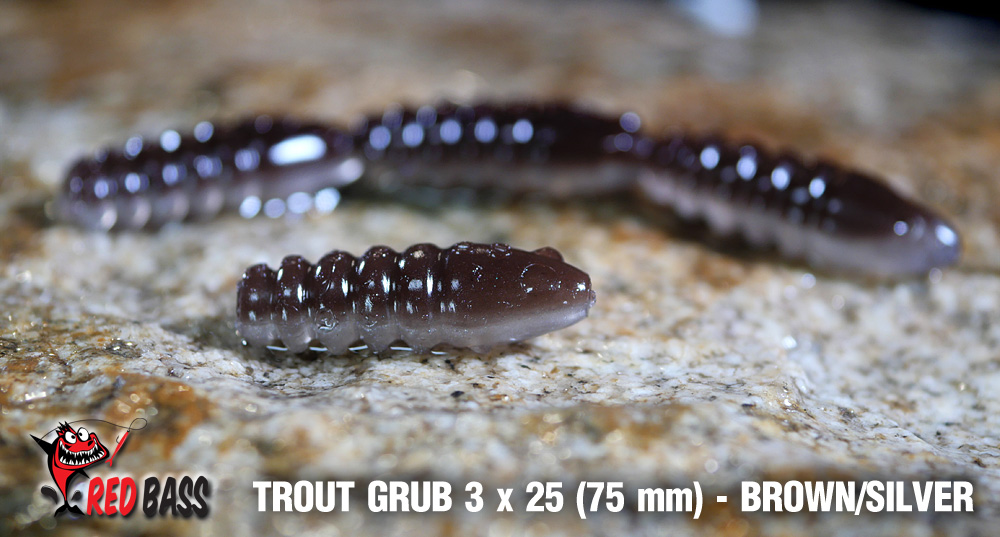Larva REDBASS Trout Grub L 3x25mm Brown/Silver