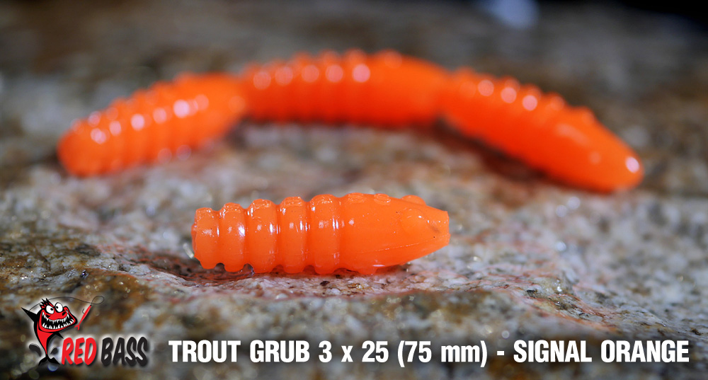Larva REDBASS Trout Grub L 3x25mm Signal Orange UV