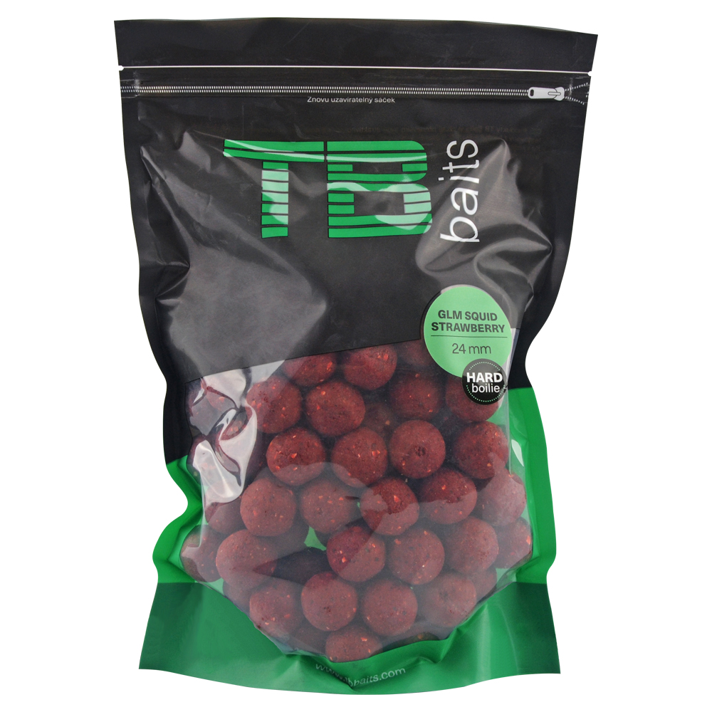Hard boilie TB Baits GLM Squid Strawberry 1kg 24mm