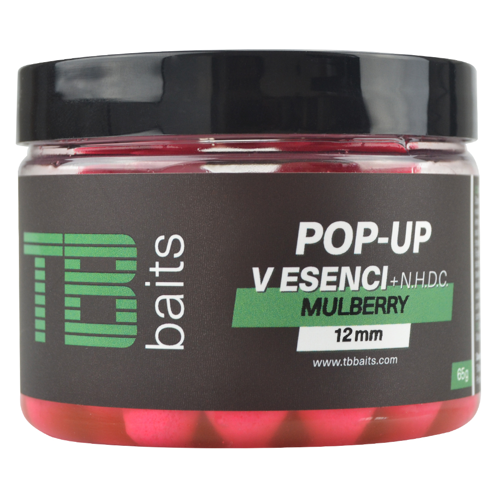 Plovoucí boilie TB Baits Pop-Up Mulberry + NHDC 65g 12mm