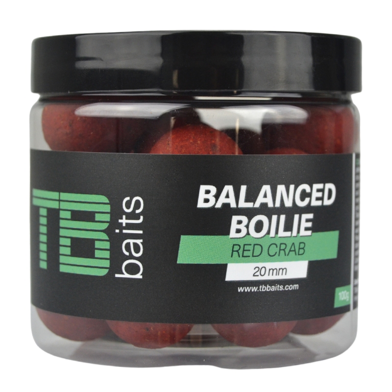 Vyvážené boilie TB Baits Balanced + Atraktor Red Crab 100g 16mm